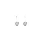 Round Lab Grown Diamond Bezel Drop Earrings