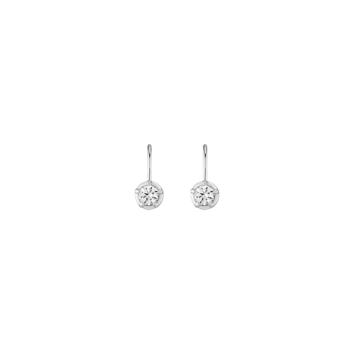 Lab Grown Diamond Georgian Drop Earrings 14k White Gold First