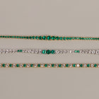 Lab Grown Green Emerald and White Sapphire Scalloped Tennis Necklace