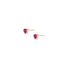 Lab Grown Pink Sapphire Heart Stud Earrings