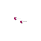 Lab Grown Pink Sapphire Heart Stud Earrings