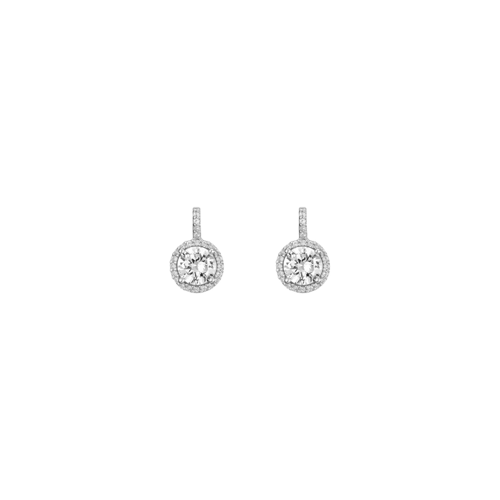 Lab Grown White Sapphire Edwardian Earrings Vermeil White Gold First