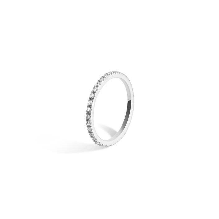 Quadricolor Ring  Sterling Silver White Gold Vermeil 14k White Gold 18k White Gold White Diamonds Half Side   Front First