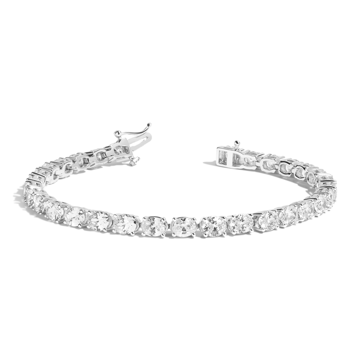 Lab Grown Diamond Oval Tennis Bracelet 14k White Gold 6in 6.5in 7in 7.5in First