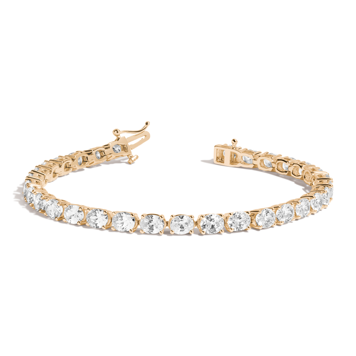 Lab Grown Diamond Oval Tennis Bracelet 14k Yellow Gold 6in 6.5in 7in 7.5in First