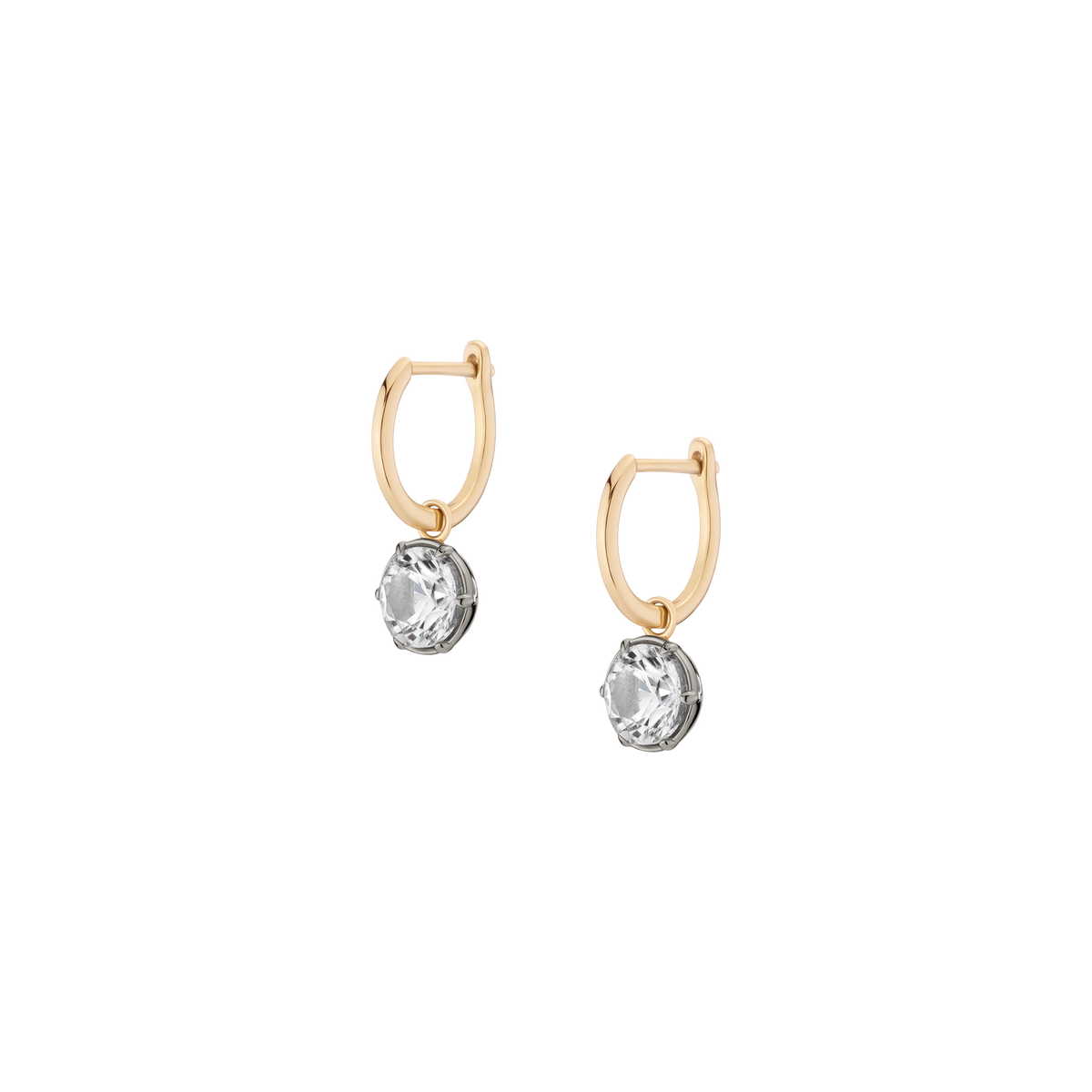 Aurate x Molly Dickson: Georgian Drop Huggie Earrings Vermeil Black Rhodium 7mm