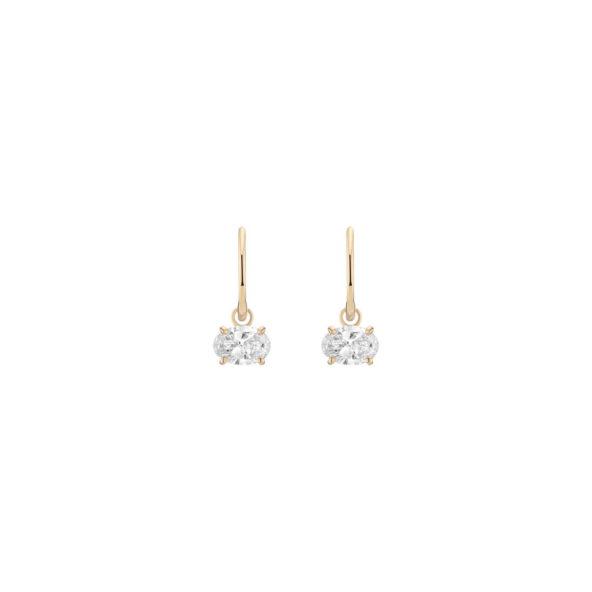 Aurate x Molly Dickson: Oval Lab Grown Diamond Huggie Earrings 14k Yellow Gold 2ct First