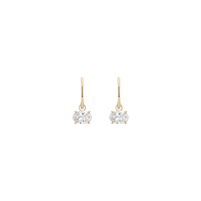 Aurate x Molly Dickson: Oval Lab Grown Diamond Huggie Earrings 14k Yellow Gold 2ct First