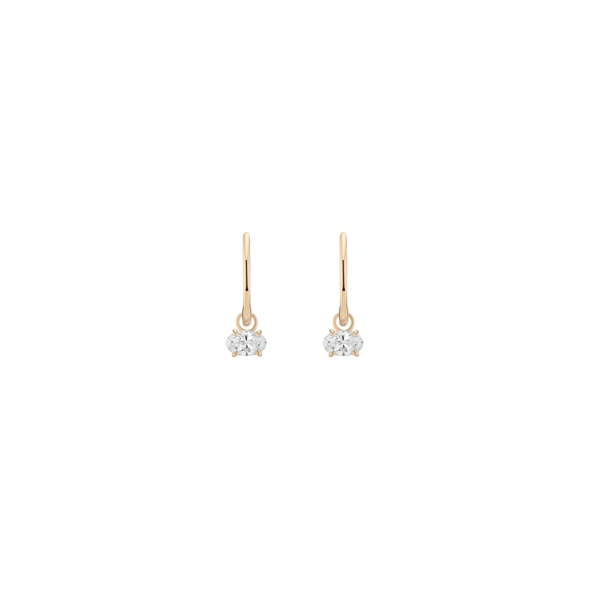 Aurate x Molly Dickson: Oval Lab Grown Diamond Huggie Earrings 14k Yellow Gold 0.7ct