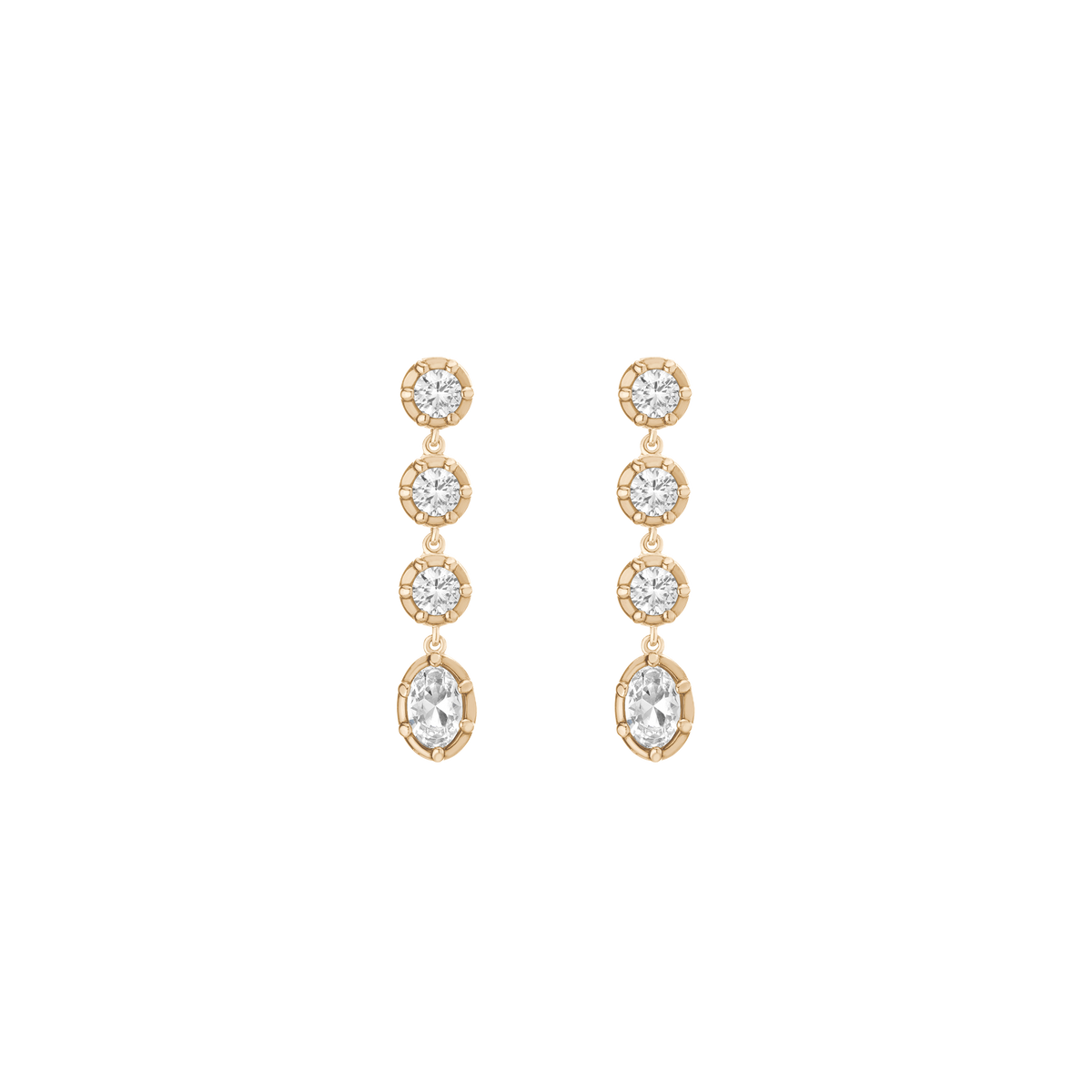 Aurate x Molly Dickson: Georgian Tennis Earrings Vermeil Yellow Gold First