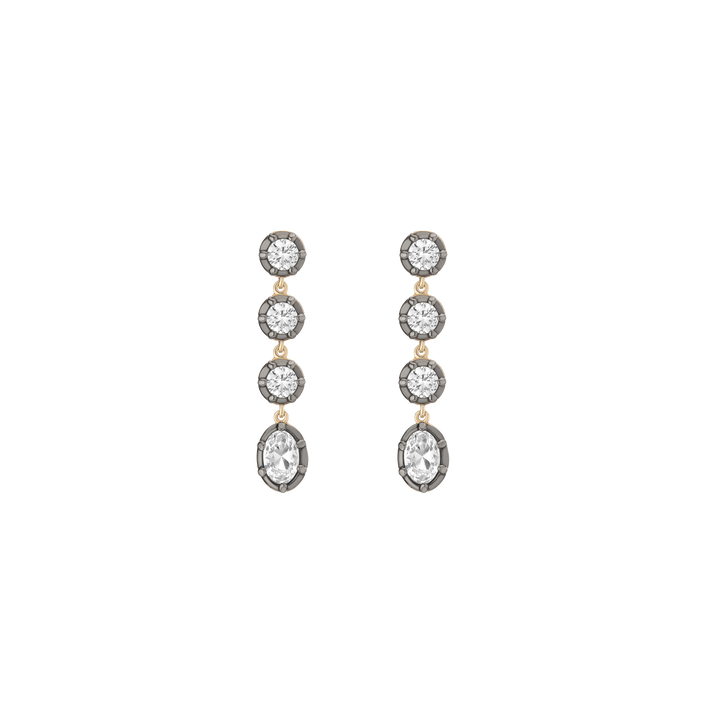Aurate x Molly Dickson: Georgian Tennis Earrings Vermeil Black Rhodium Gold First