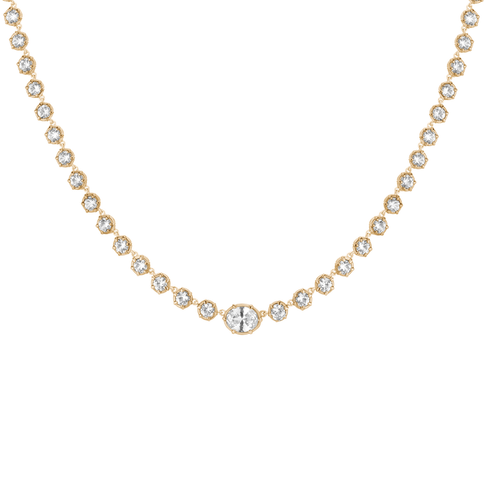 Aurate x Molly Dickson: Georgian Tennis Necklace Vermeil Yellow Gold 15in First