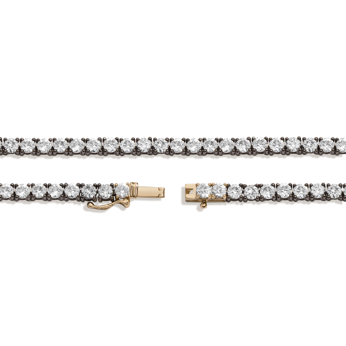 Aurate x Molly Dickson: Classic Black Rhodium Tennis Necklace Vermeil Black Rhodium 13ct 
