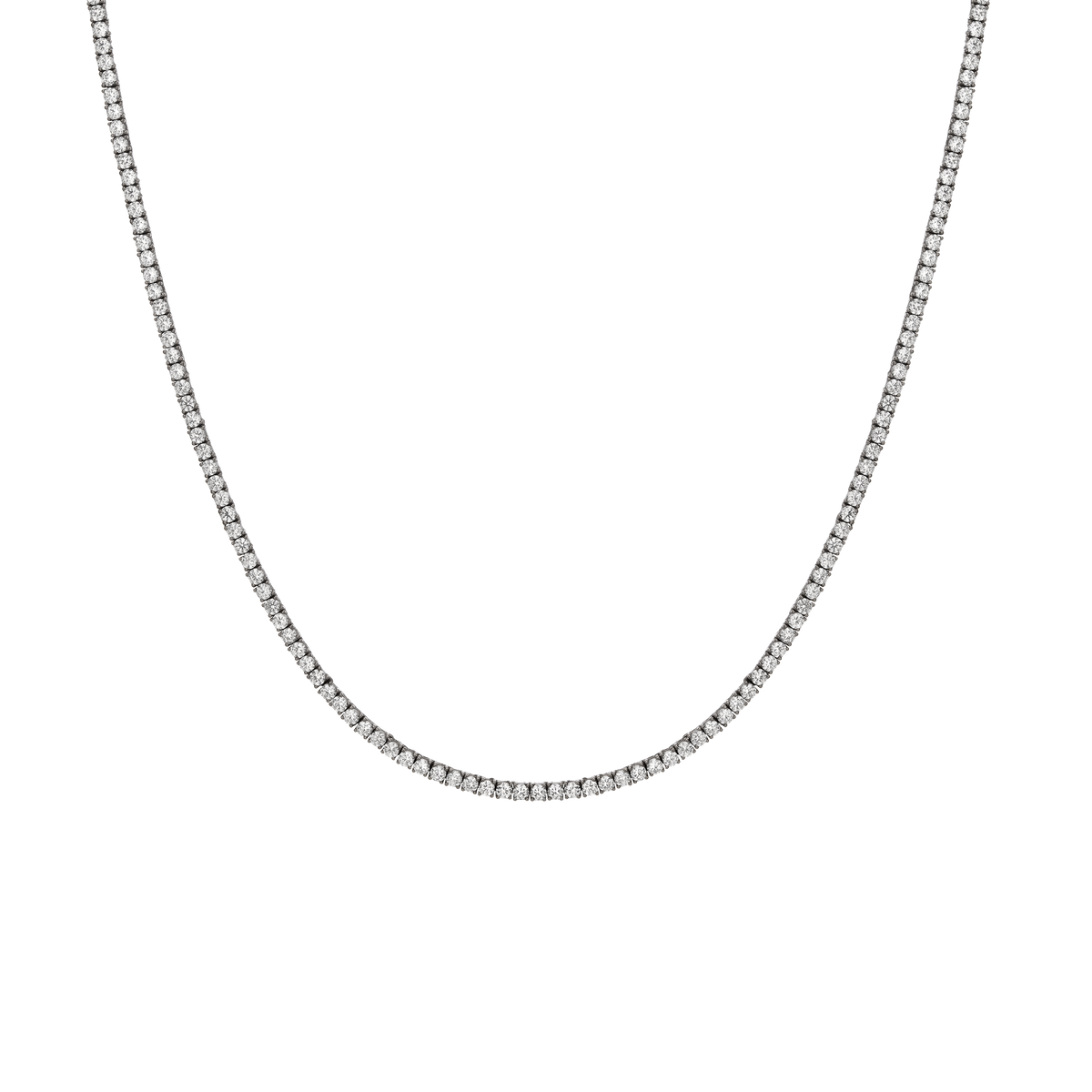 Aurate x Molly Dickson: Classic Black Rhodium Tennis Necklace Vermeil Black Rhodium 7ct 