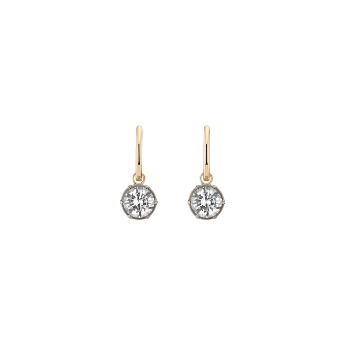 Aurate x Molly Dickson: Georgian Drop Huggie Earrings Vermeil Black Rhodium 7mm First