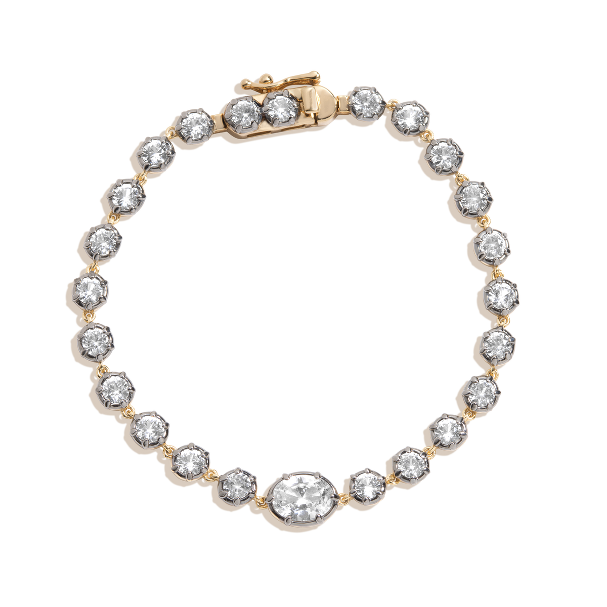 Aurate x Molly Dickson: Georgian Tennis Bracelet Vermeil Black Rhodium 6in 6.5in 7in 7.5in First