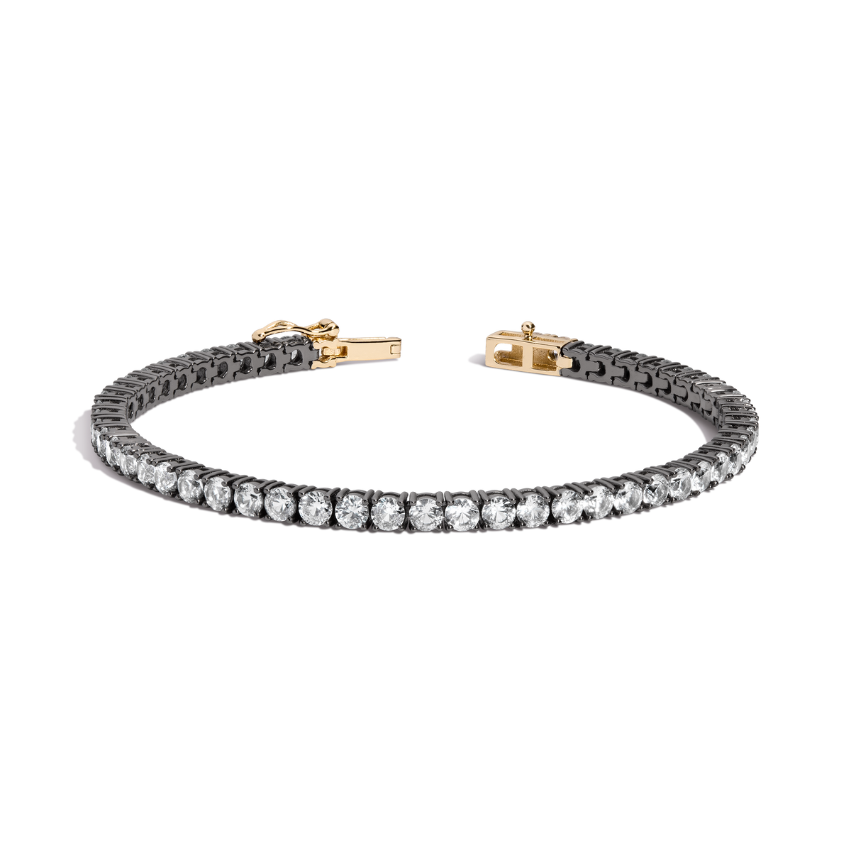 Aurate x Molly Dickson: Classic Black Rhodium Tennis Bracelet Vermeil Black Rhodium 6ct 6in 6.5in 7in 7.5in First