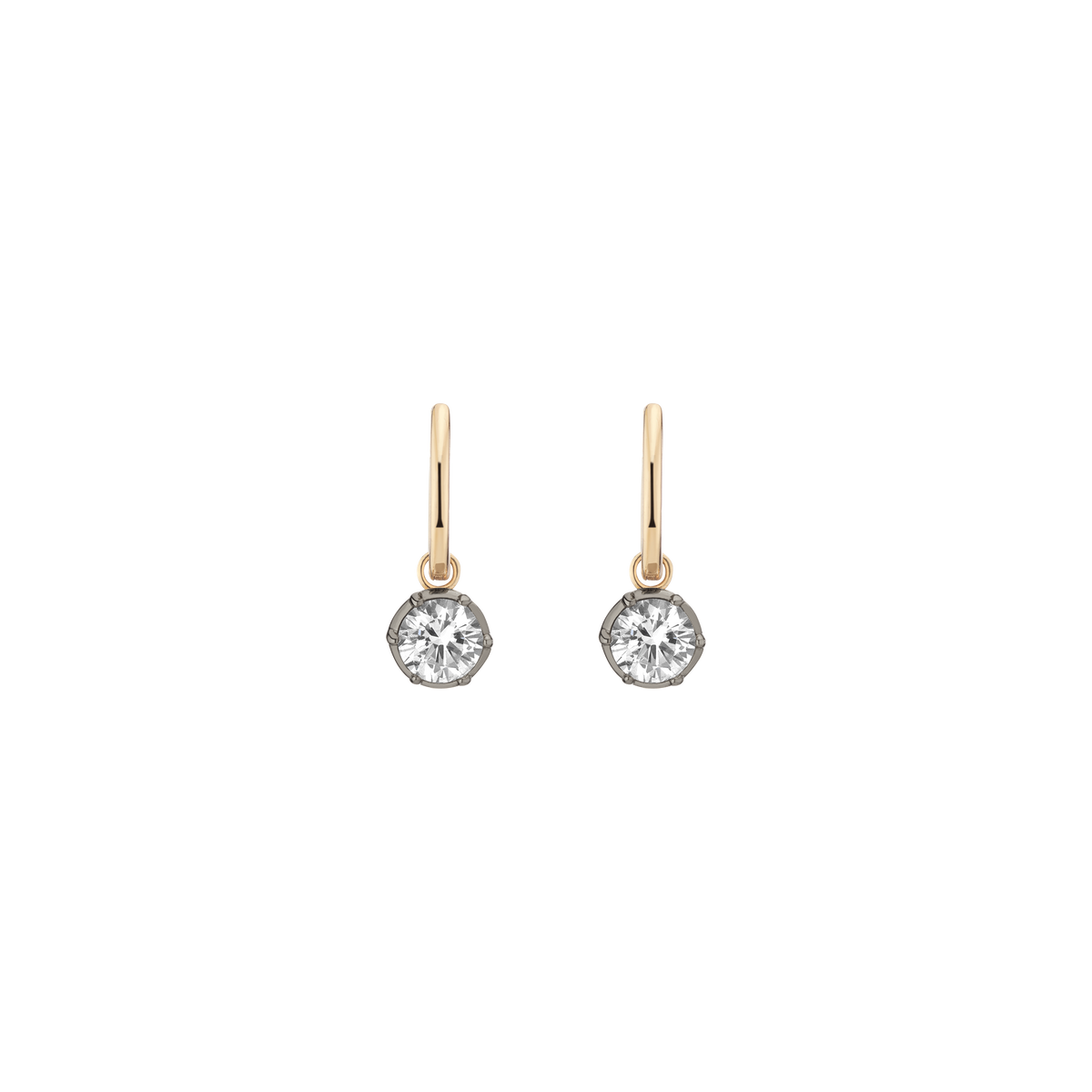 Aurate x Molly Dickson: Georgian Drop Huggie Earrings Vermeil Black Rhodium 6mm