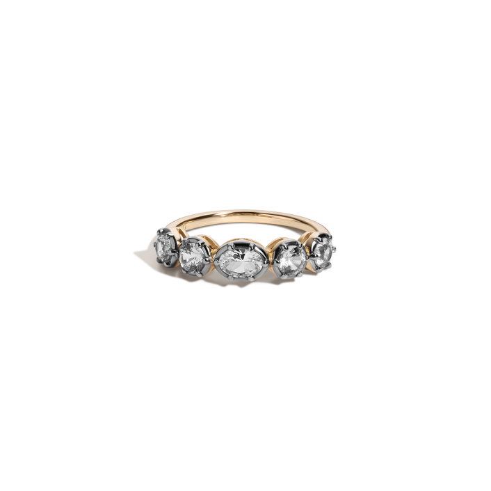 Aurate x Molly Dickson: Georgian Half Eternity Ring Vermeil Black Rhodium First