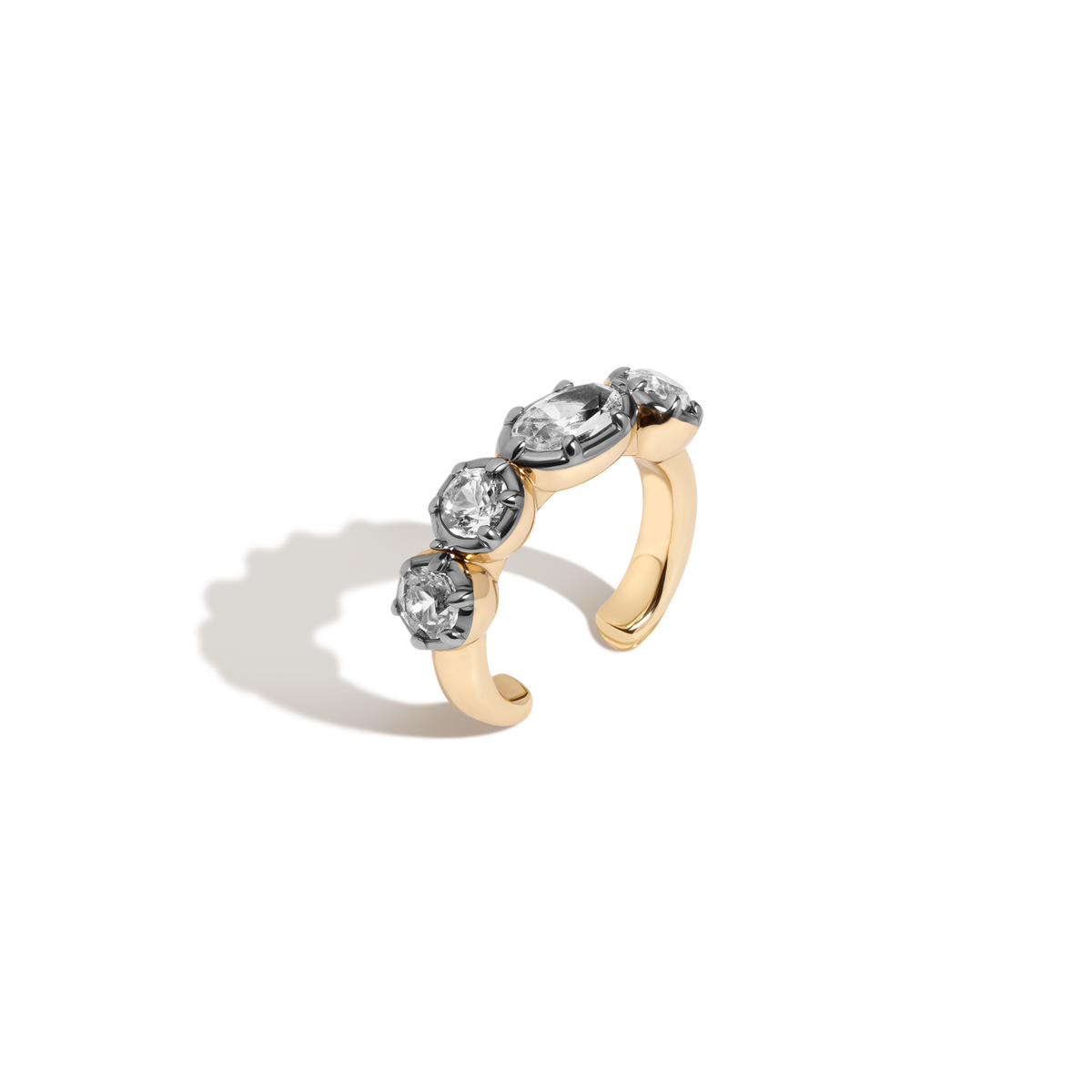 Aurate x Molly Dickson: Georgian Half Eternity Ear Cuff Vermeil Black Rhodium First
