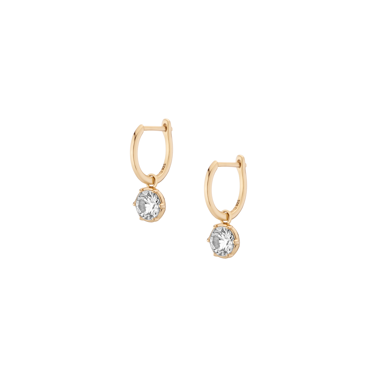Aurate x Molly Dickson: Georgian Drop Huggie Earrings Vermeil Yellow Gold 6mm