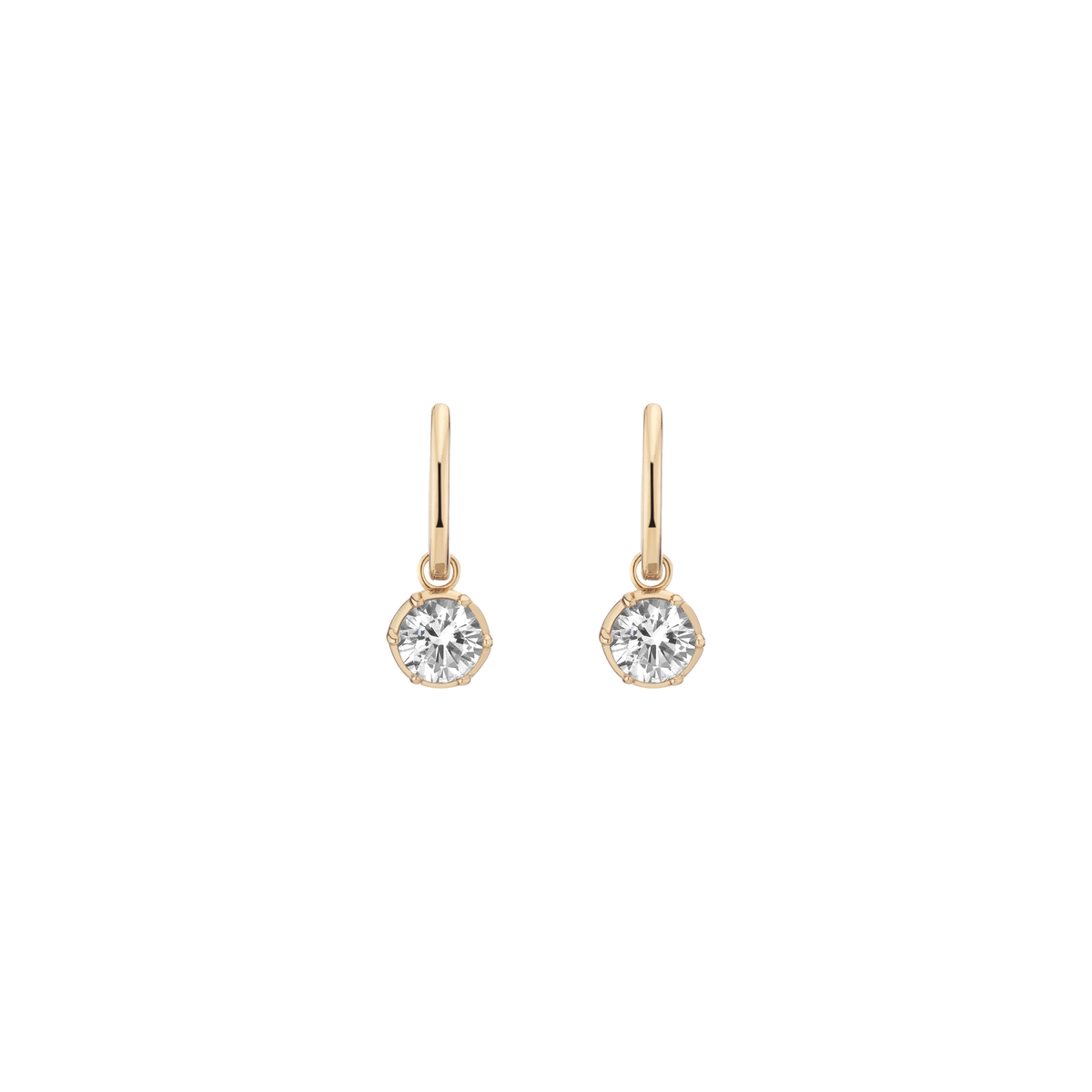 Aurate x Molly Dickson: Georgian Drop Huggie Earrings Vermeil Yellow Gold 6mm