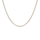 Stainless Steel Lab Grown White Sapphire Tennis Necklace