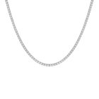 Stainless Steel Lab Grown White Sapphire Tennis Necklace