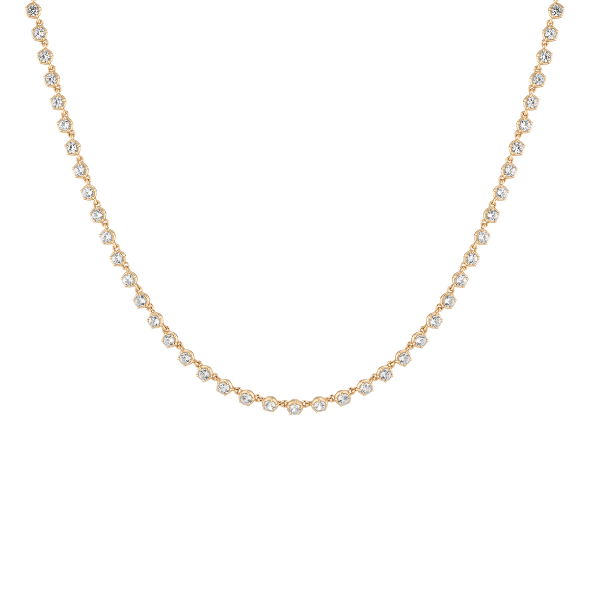 Lab Grown Diamond Georgian Tennis Necklace 14k Yellow Gold 16in First
