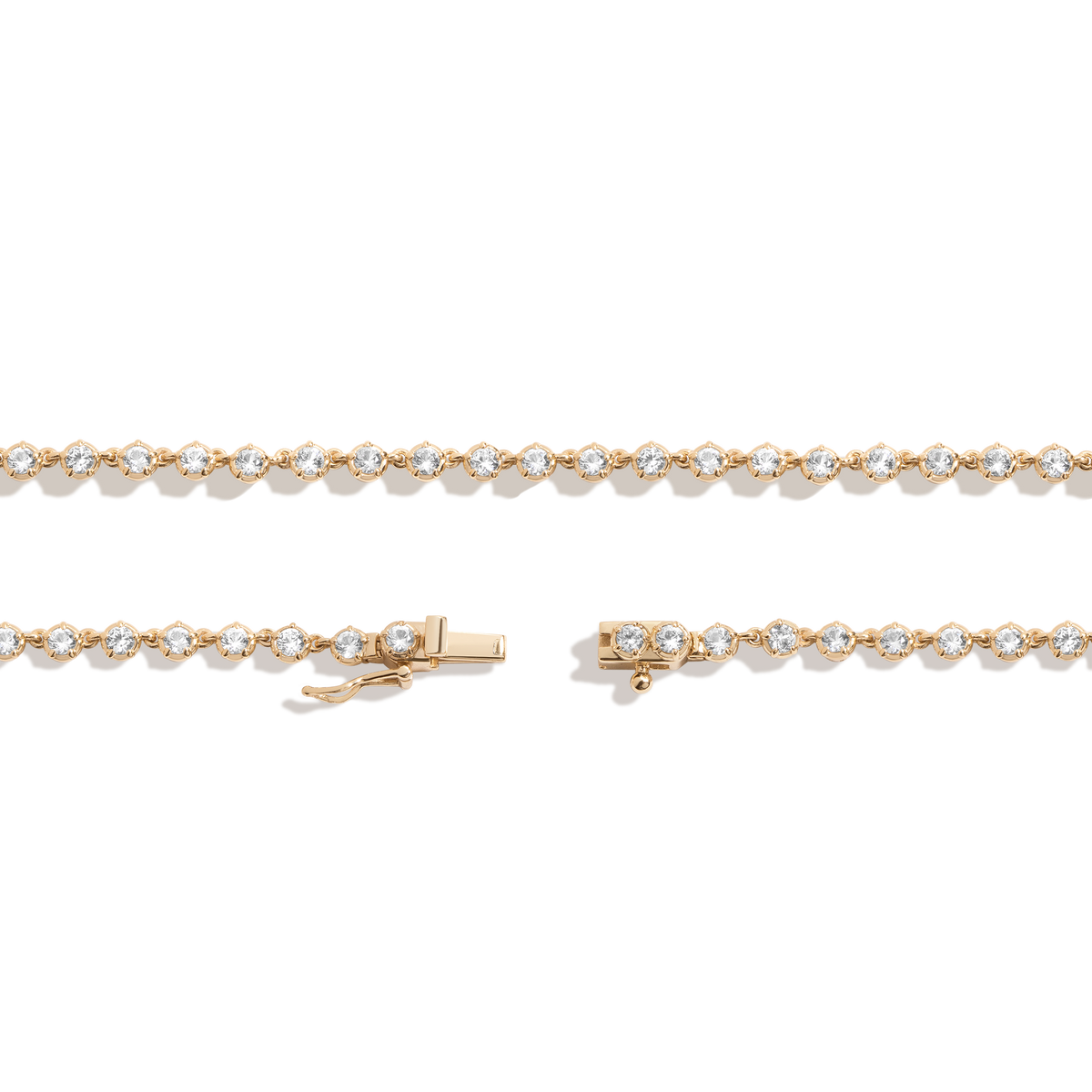 Lab Grown Diamond Georgian Tennis Necklace 14k Yellow Gold 16in