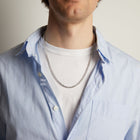 Boyfriend Lab Grown White Sapphire Tennis Necklace