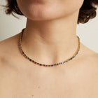 Blue Ombré Mosaic Tennis Necklace