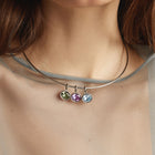 Lab Grown Green Sapphire Oval Pendant Collar Necklace