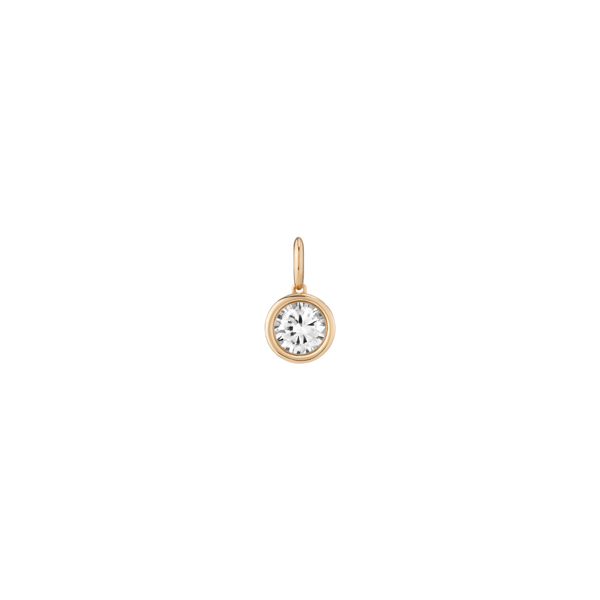 Round Lab Grown Diamond Bezel Pendant 14k Yellow Gold First