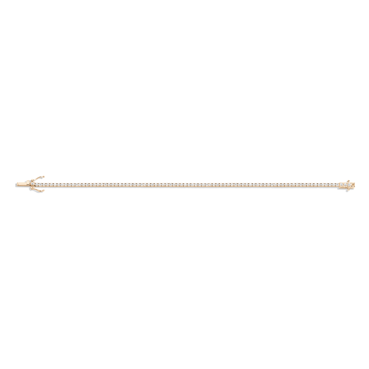 Petite Lab Grown White Sapphire Tennis Bracelet Vermeil Yellow Gold 6in 6.5in 7in 