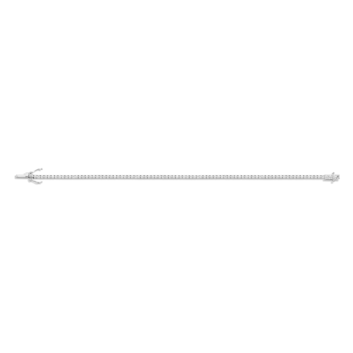 Petite Lab Grown White Sapphire Tennis Bracelet Vermeil White Gold 6in 6.5in 7in