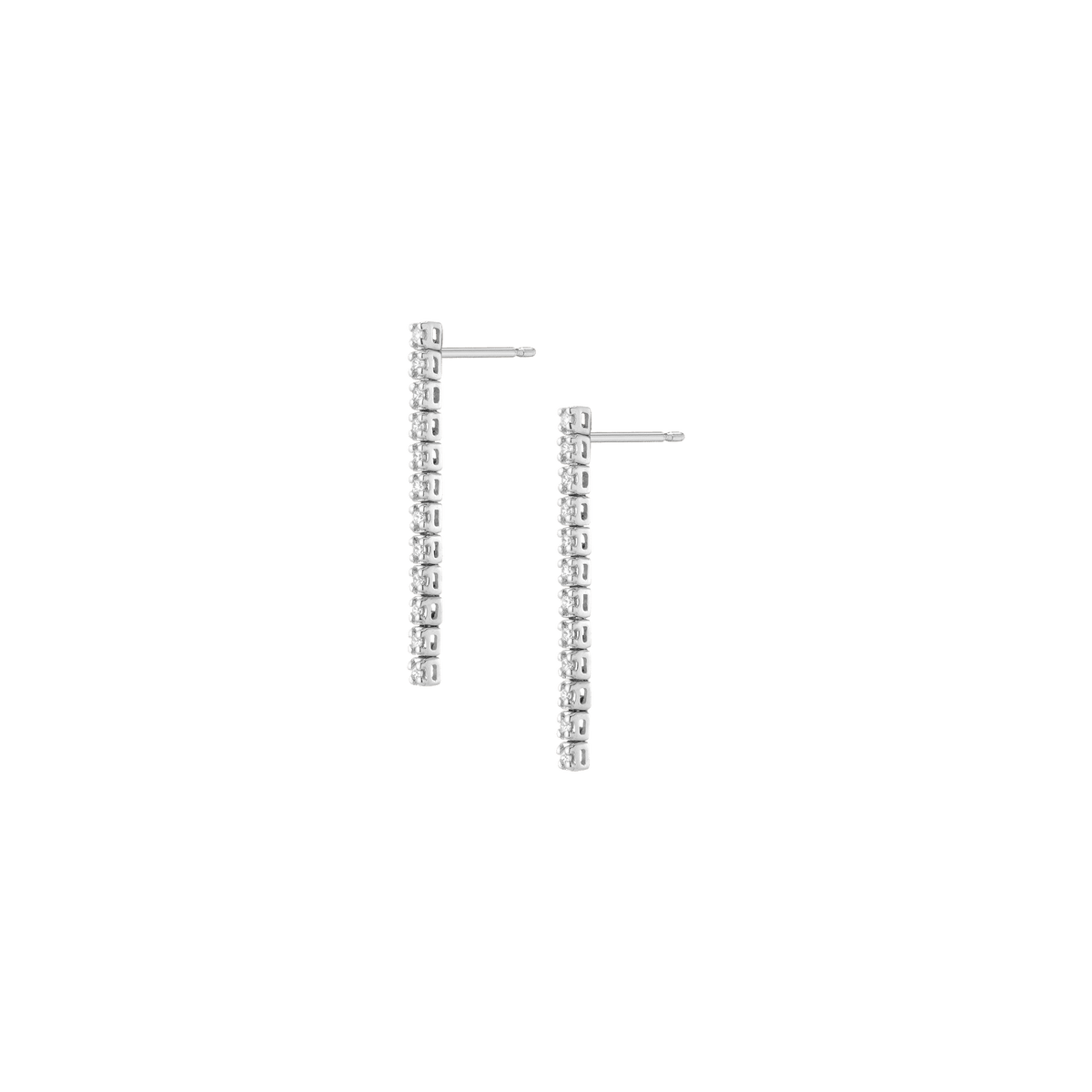 Petite Lab Grown Diamond Tennis Earrings 14k White Gold 12 Diamonds Pair