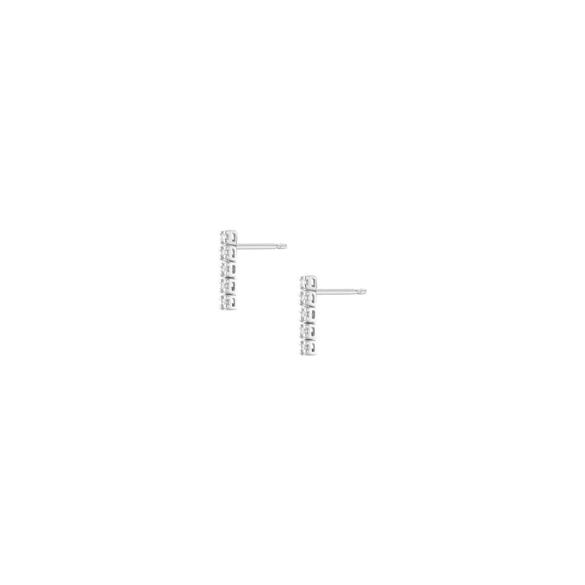 Petite Lab Grown Diamond Tennis Earrings 14k White Gold 5 Diamonds Pair
