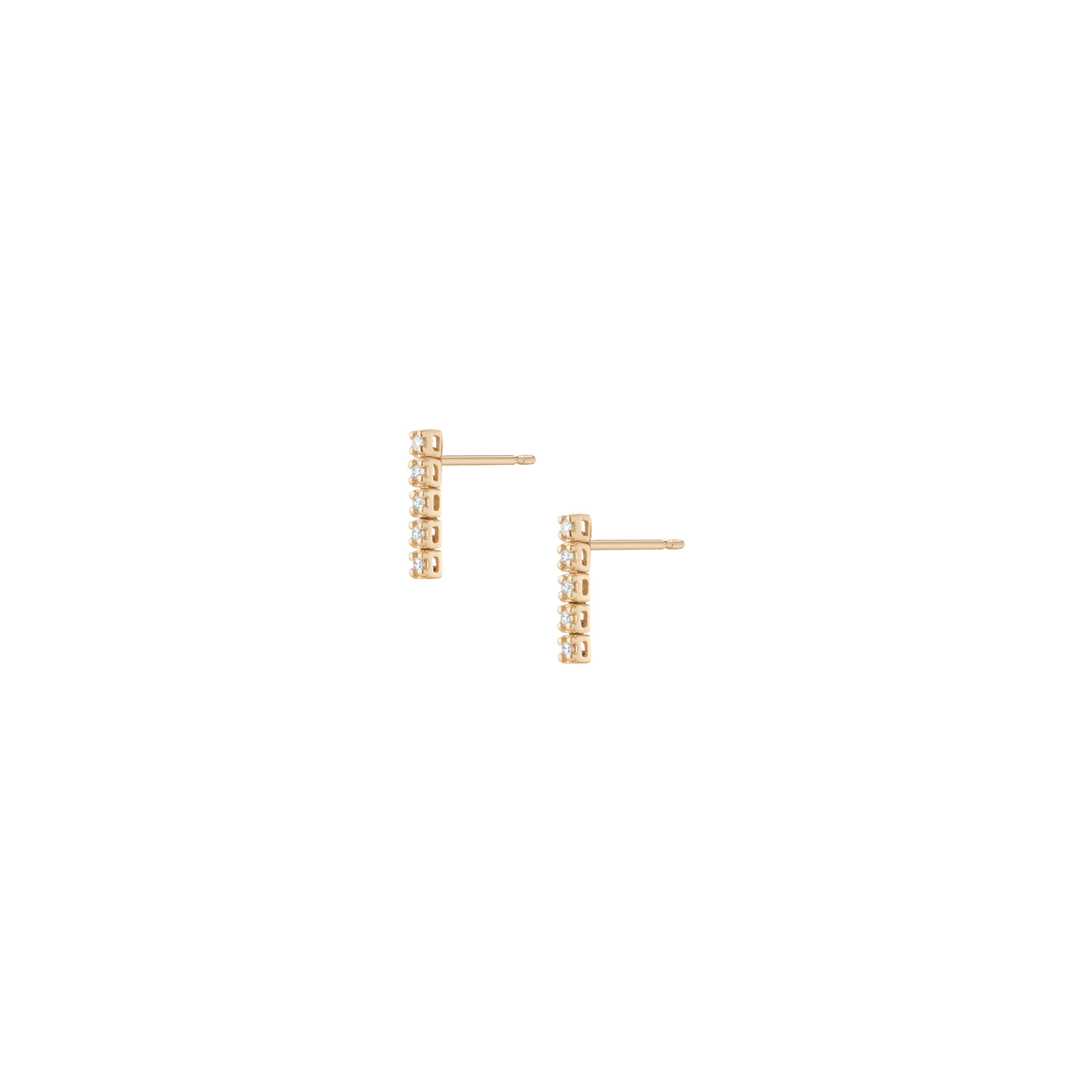 Petite Lab Grown Diamond Tennis Earrings 14k Yellow Gold 5 Diamonds Pair