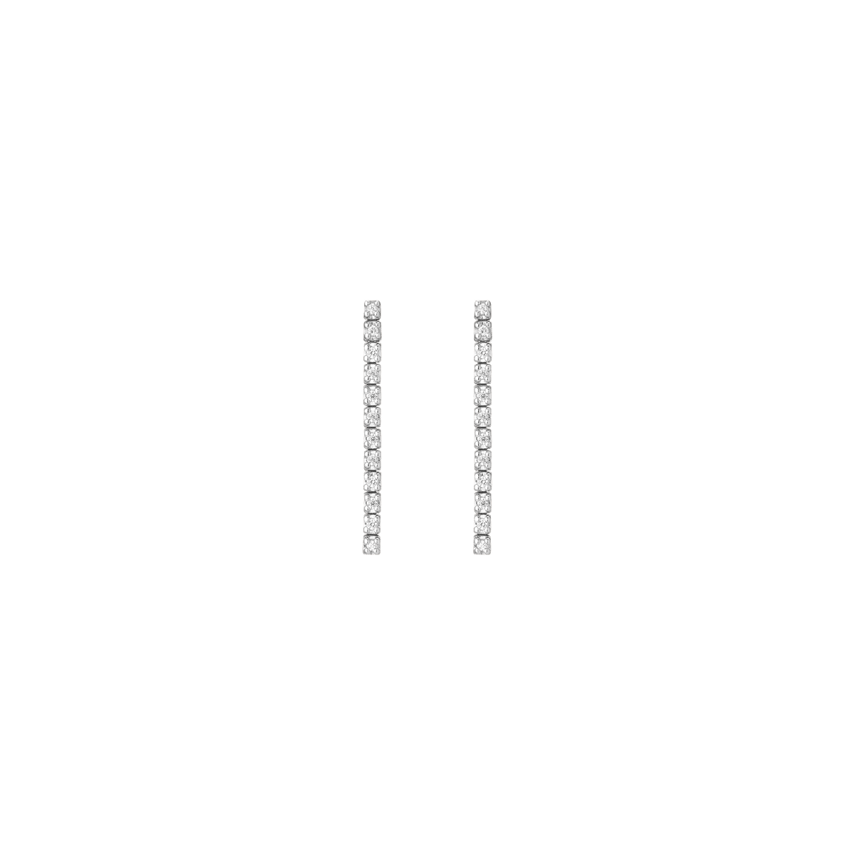 Petite Lab Grown Diamond Tennis Earrings 14k White Gold 12 Diamonds Pair