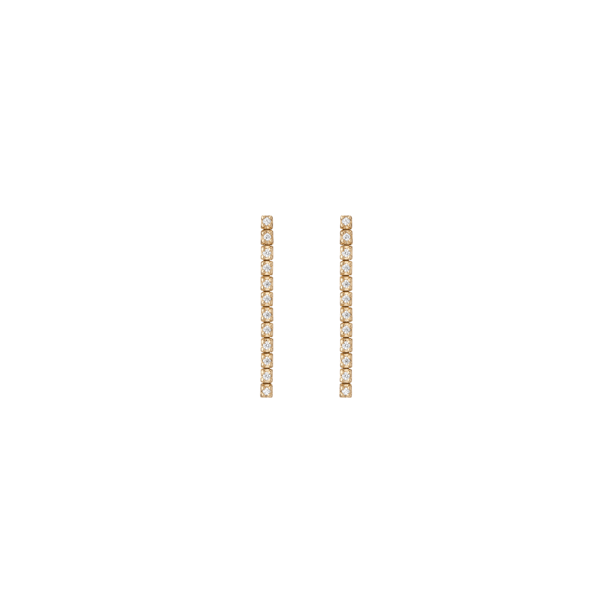 Petite Lab Grown Diamond Tennis Earrings 14k Yellow Gold 12 Diamonds Pair