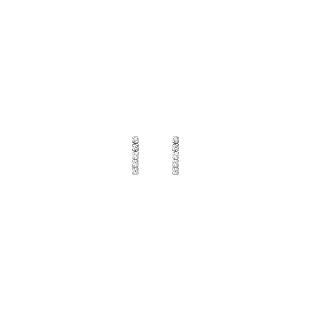 Petite Lab Grown Diamond Tennis Earrings 14k White Gold 5 Diamonds Pair