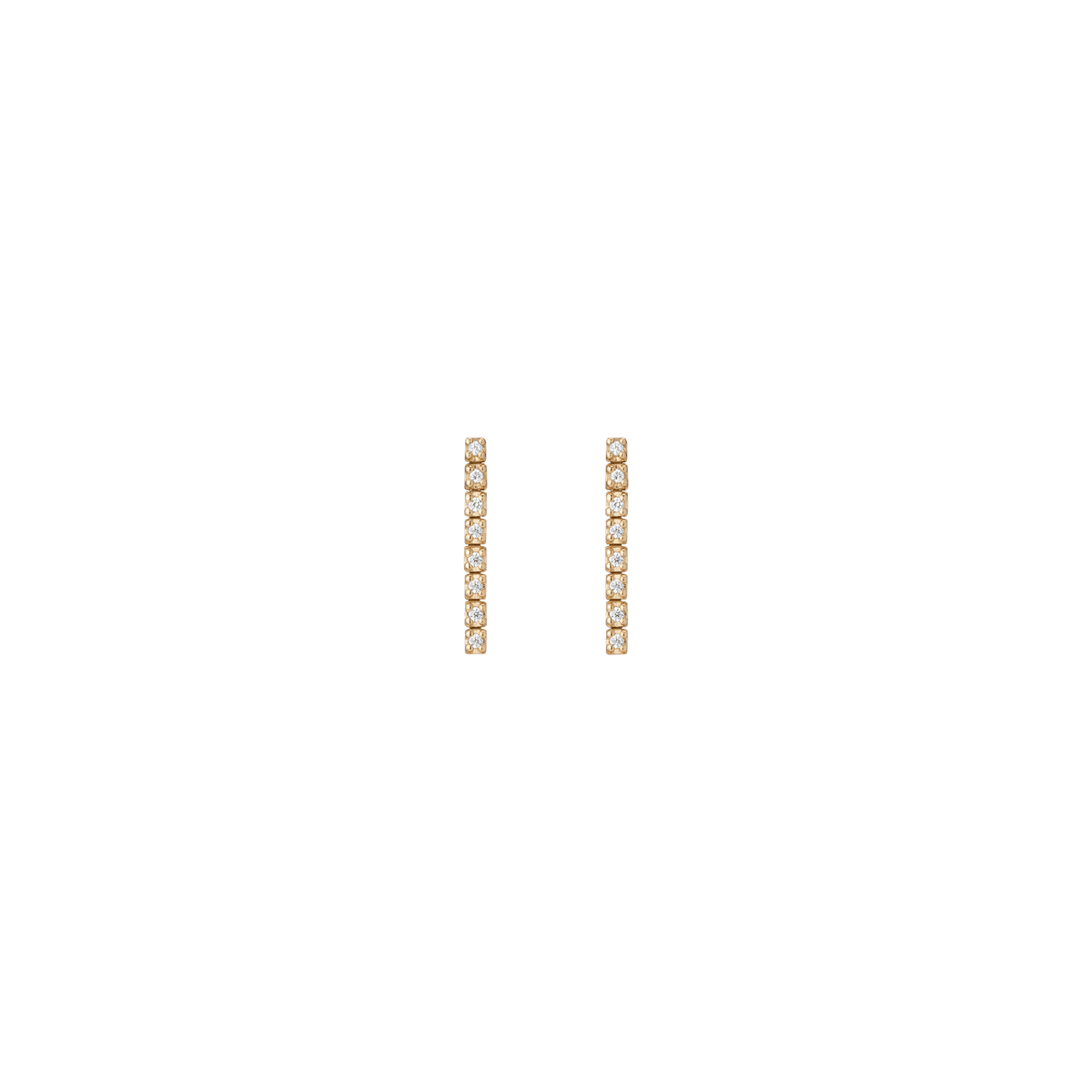 Petite Lab Grown Diamond Tennis Earrings 14k Yellow Gold 8 Diamonds Pair First