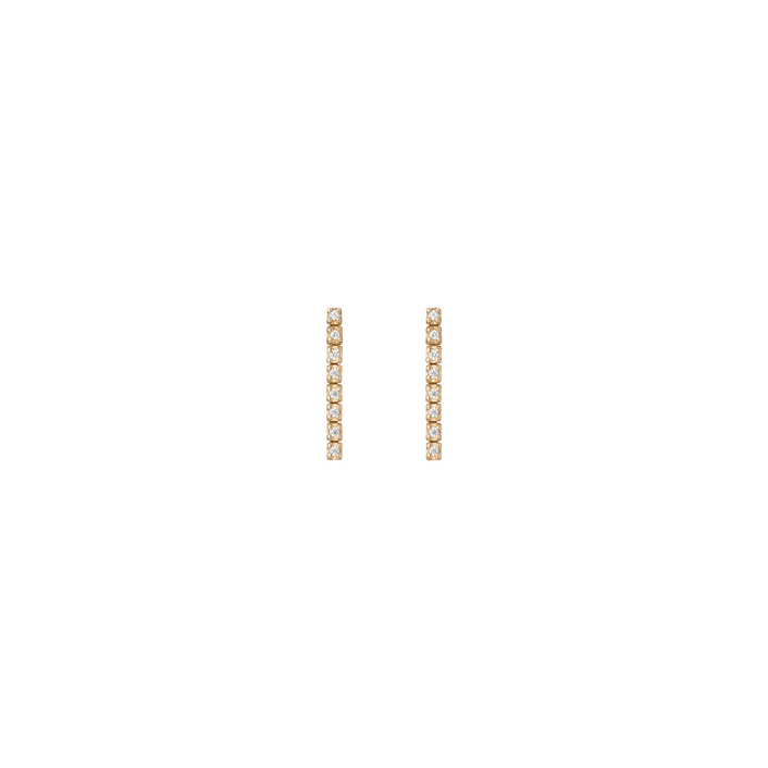 Petite Lab Grown Diamond Tennis Earrings 14k Yellow Gold 8 Diamonds Pair First