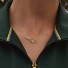 Lab Grown White Sapphire Tennis Racket Necklace
