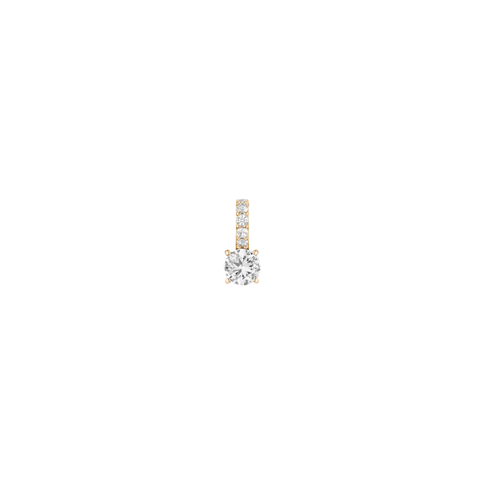 Round Cut Tennis Charm Pendant Vermeil Yellow Gold Lab Grown White Sapphire First