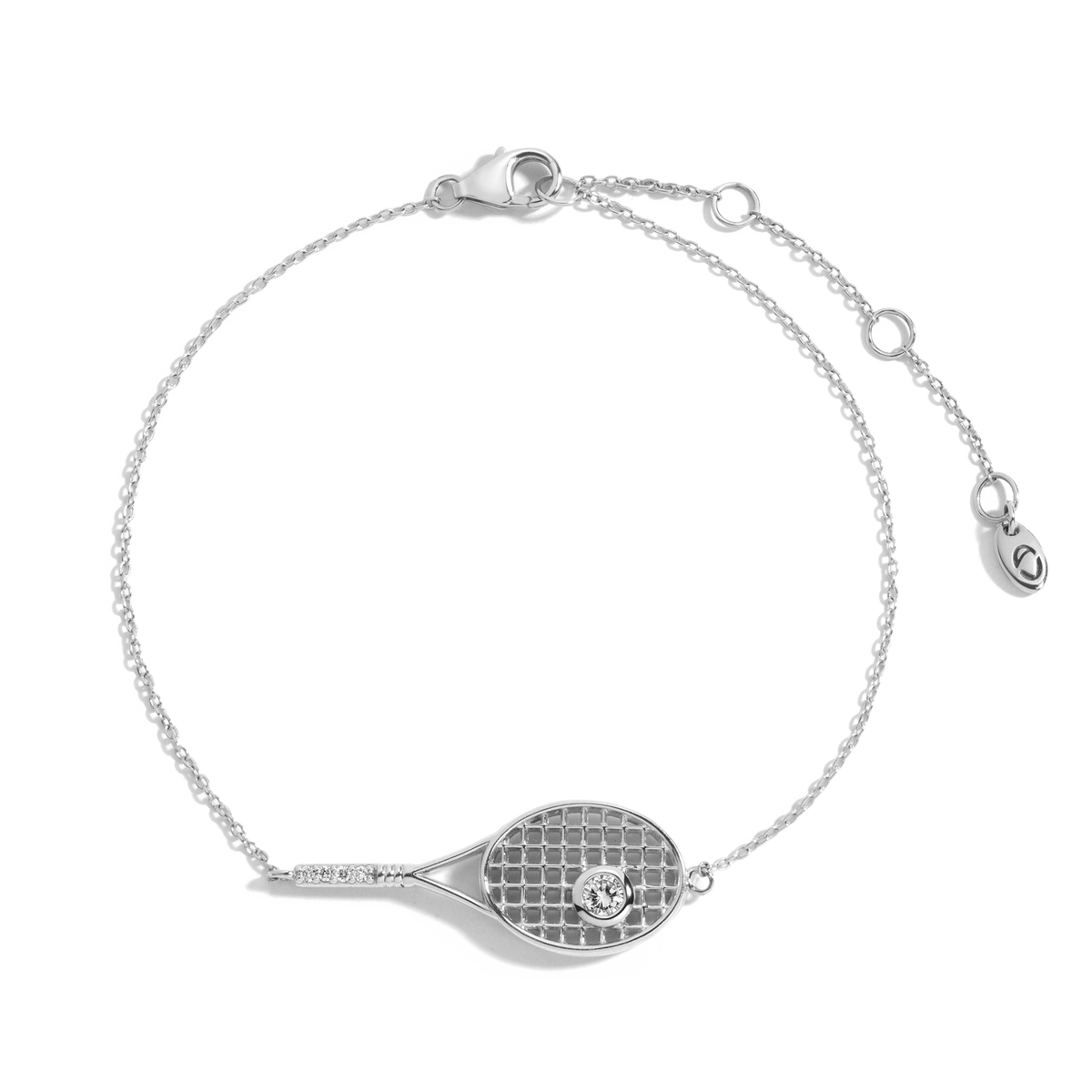 Lab Grown Diamond Tennis Racket Bracelet 14k White Gold 7.5in First