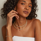 Lab Grown White Sapphire X Estate Tennis Necklace