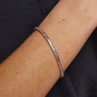 Lab Grown Amethyst Baguette Tennis Bracelet