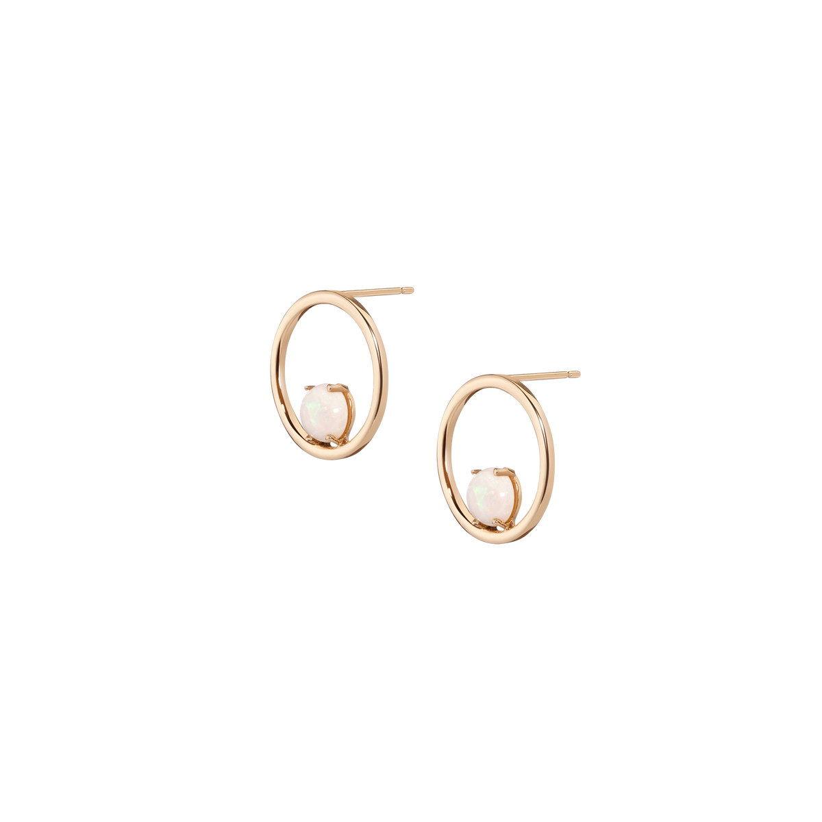 Opal Hoops Yellow Gold Vermeil 14K Yellow Gold 18K Yellow Gold First Single | Pair